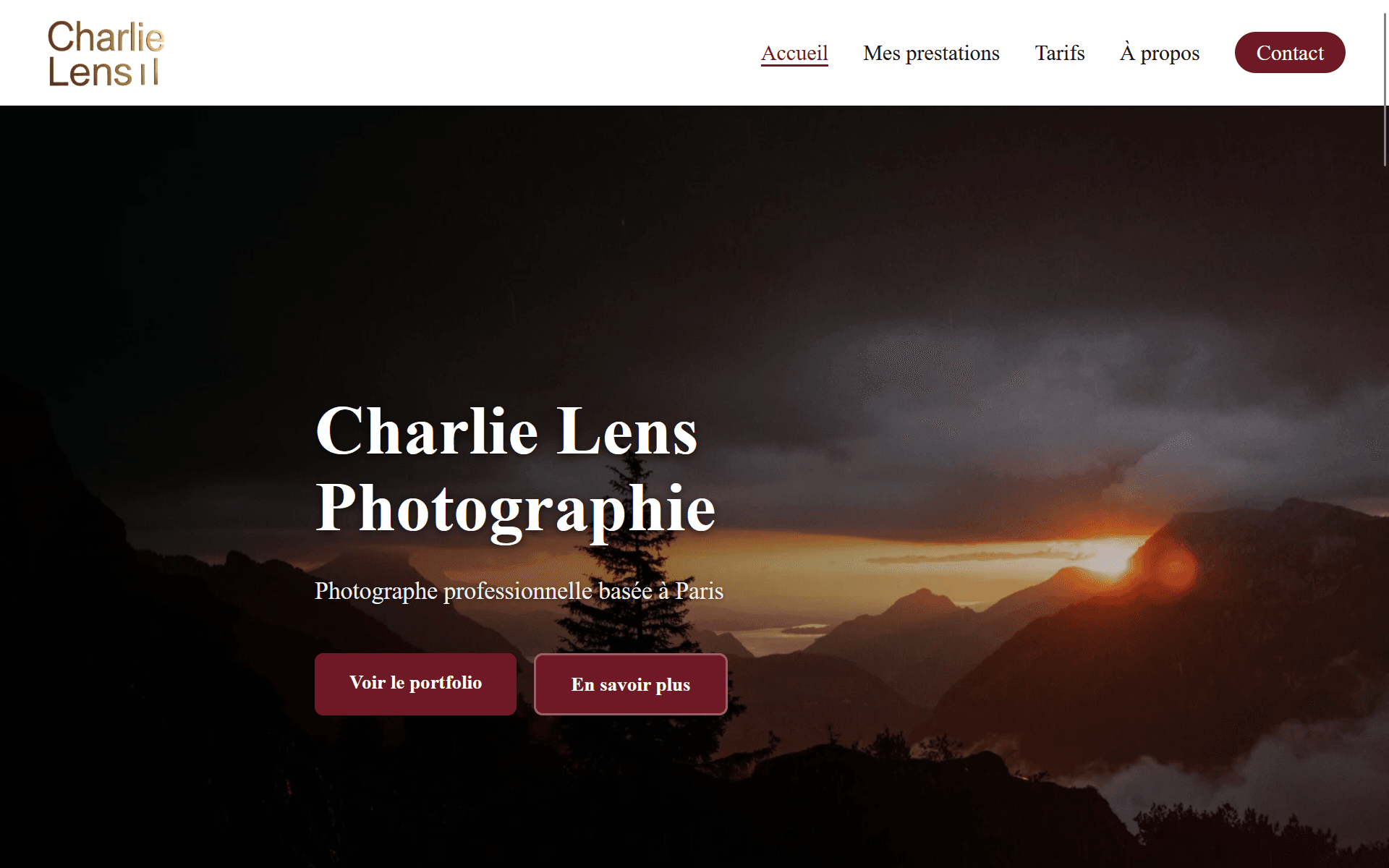 Screenshot Charlie Lens - Desktop